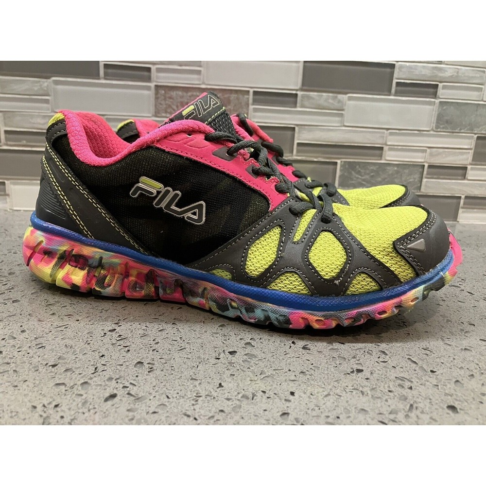 Fila Cool Max Rainbow Tie-Dye Womens Running Shoes Sneakers 7.5 Black Multicolor